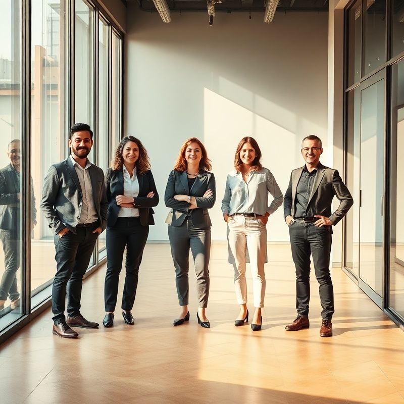 Retrato del equipo de Casa Hernández en una oficina moderna en Madrid